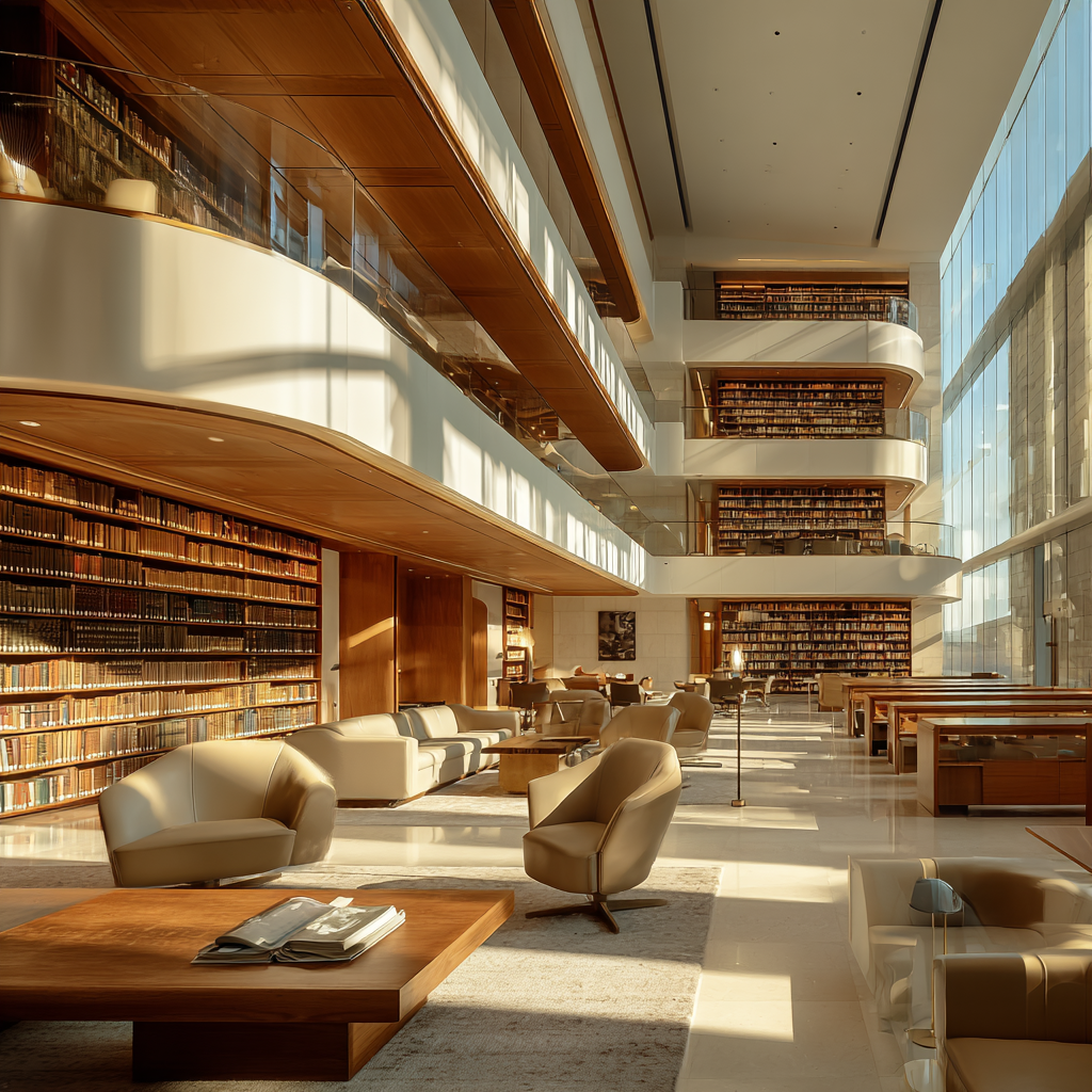 Law office library with legal books